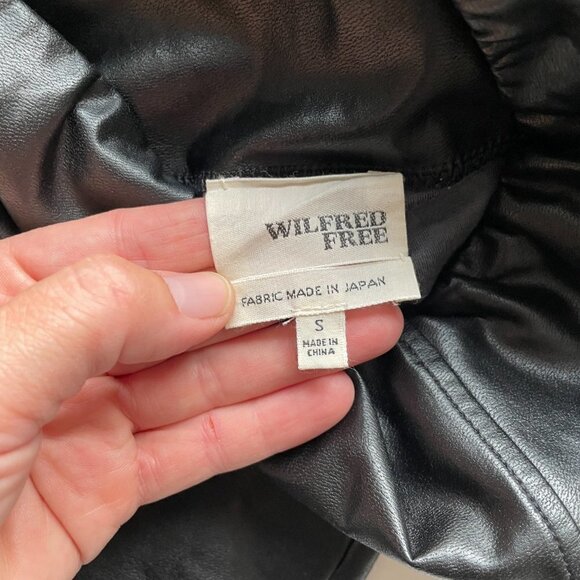 Wilfred Free Daria Pants High Waist Vegan Leather Leggings Black Small - Picture 4 of 8